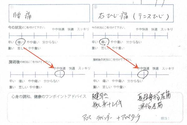 古代療法_レイキ体験施術会で腰痛の改善とテニス肘の痛み解消の施術例_7施術結果
