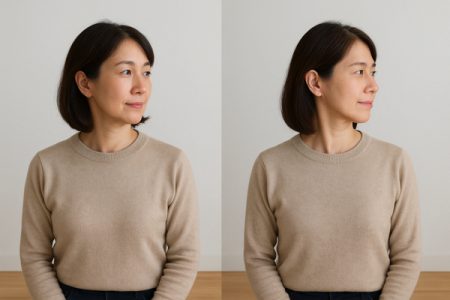 金銀の古代療法で首コリ肩こり解消-施術前後比較